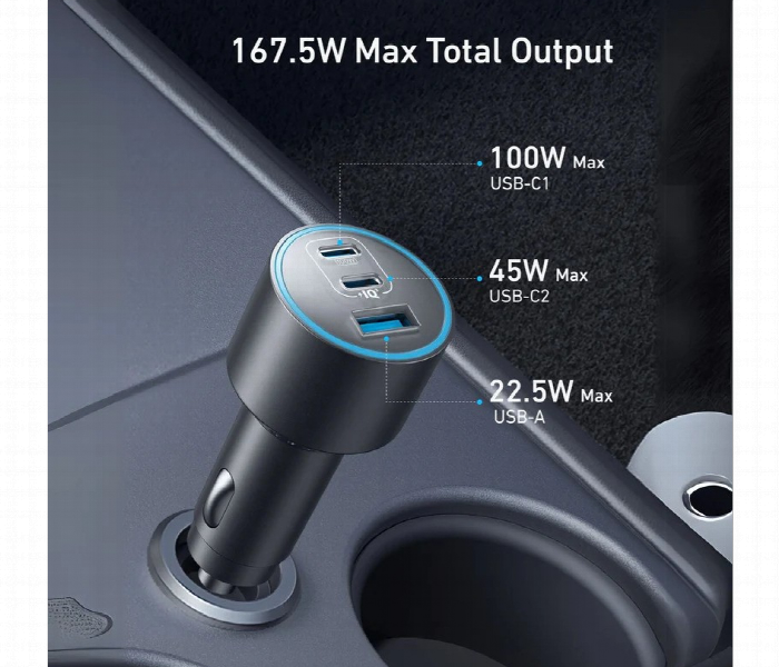 Anker Car Charger 167.5W 3 Ports - Zoom Image 5