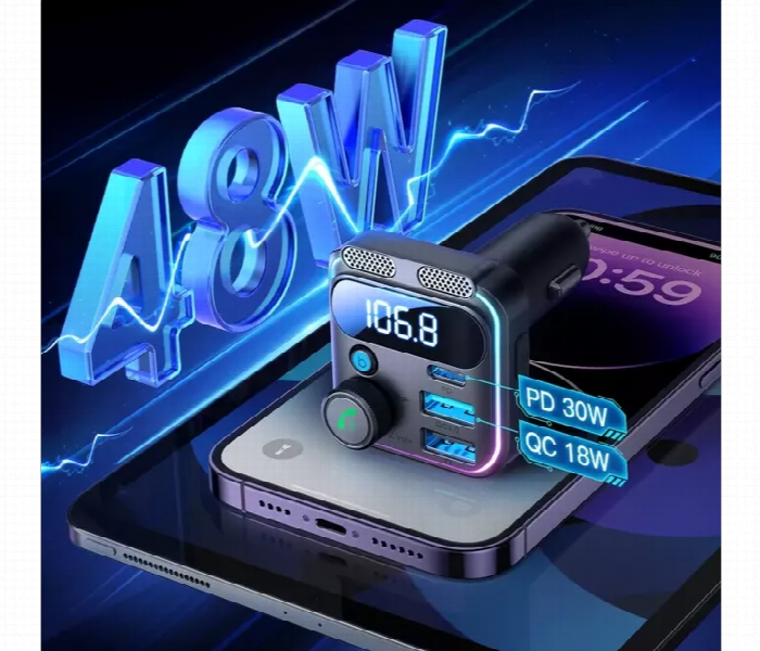 Joyroom 48W Dual Mic Car Wireless Fm Transmitter - Zoom Image 3