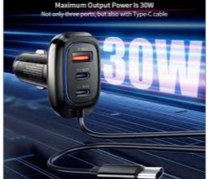 Xunod Self Cable And Three Port Car Charger - Zoom Image 2