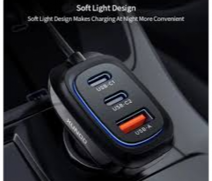 Xunod Self Cable And Three Port Car Charger - Zoom Image 1