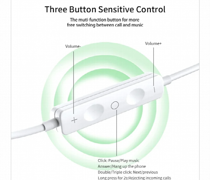 Xunod Wired Stereo Type C Earphone - Zoom Image 6