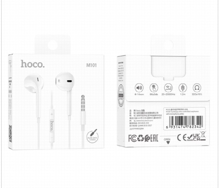 Hoco Crystal Joy Type C Wire Controlled Digital Earphones With Microphone - Zoom Image 1
