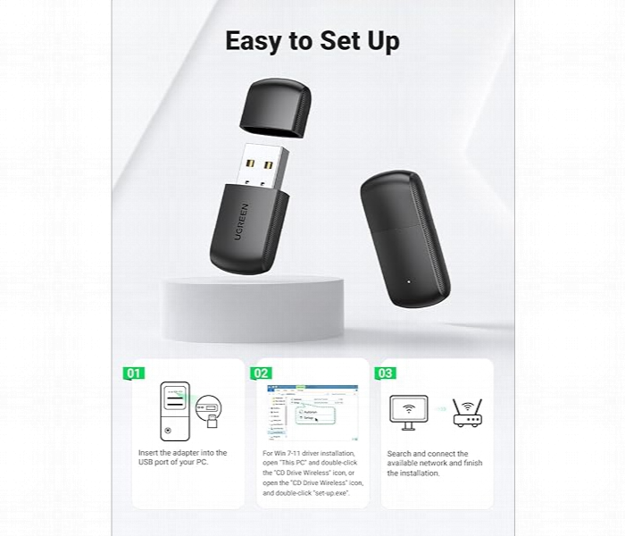 Ugreen Usb Wifi Adapter For Desktop Pc 5G 2.4G Dual Band Wifi Dongle Mini Wireless Usb Computer - Zoom Image 4