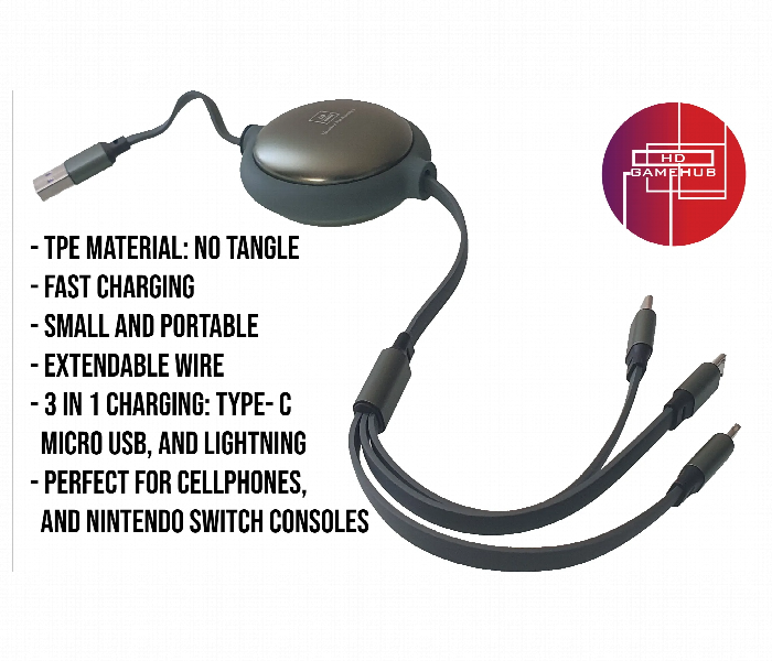 Xundd 3 In 1 Charging Cable 15 Watts - Zoom Image 3
