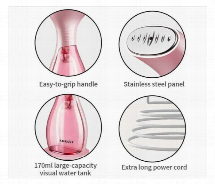 Portable Handheld Clothes Steamer Wrinkle Remover With Detachable Water Tank Fast Heat Up For Home And Travel - Zoom Image 5