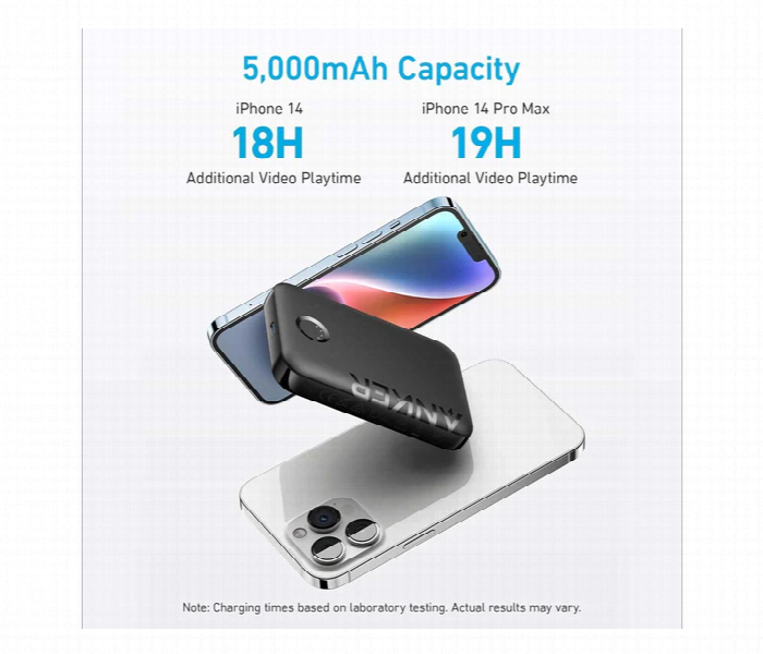 Anker 321 Maggo Battery Powercore 5K Magnetic Wireless Charger Black - Zoom Image 3
