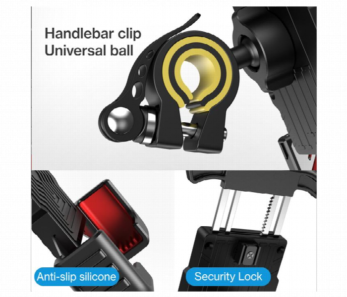 Joyroom  Bicycle Phone Holder Black Red - Zoom Image 3