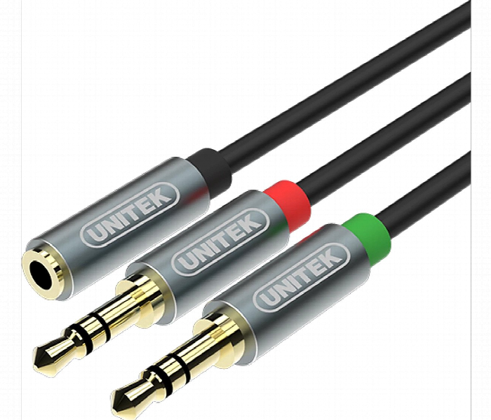 Unitek Cable Aux Audio 3.5 Mm Female To 2 Male 0.2M - Zoom Image 2
