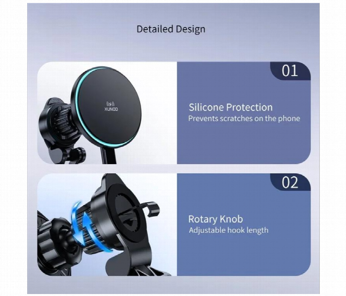 Xundd 15W Magnetic Car Wireless Charging - Zoom Image 4