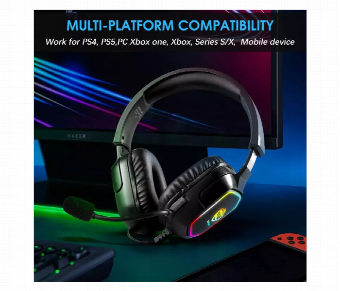 Soulbytes S21 Rgb Wired Gaming Headset With 50Mm Drivers Black - Zoom Image 4