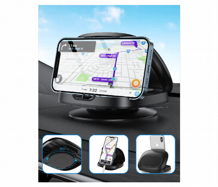 Phone Mount For Car Rotatable Dashboard Horizontal Vertical Viewing - Zoom Image 4