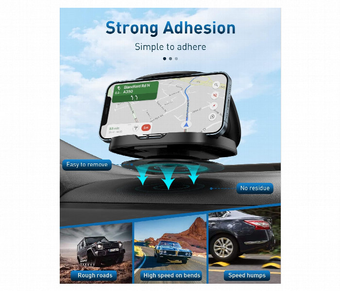 Phone Mount For Car Rotatable Dashboard Horizontal Vertical Viewing - Zoom Image 1