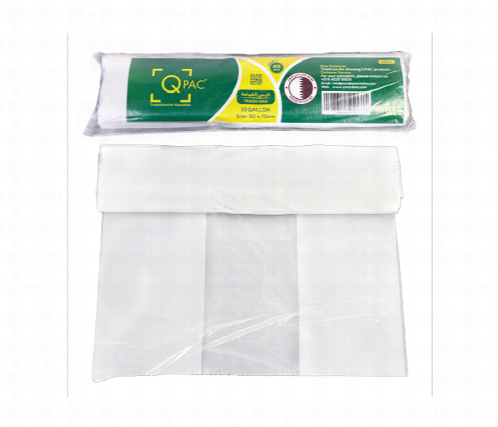 Trash Bag 10 Gallon 1X45 Pieces Q Pac  Tb10G45 - Zoom Image
