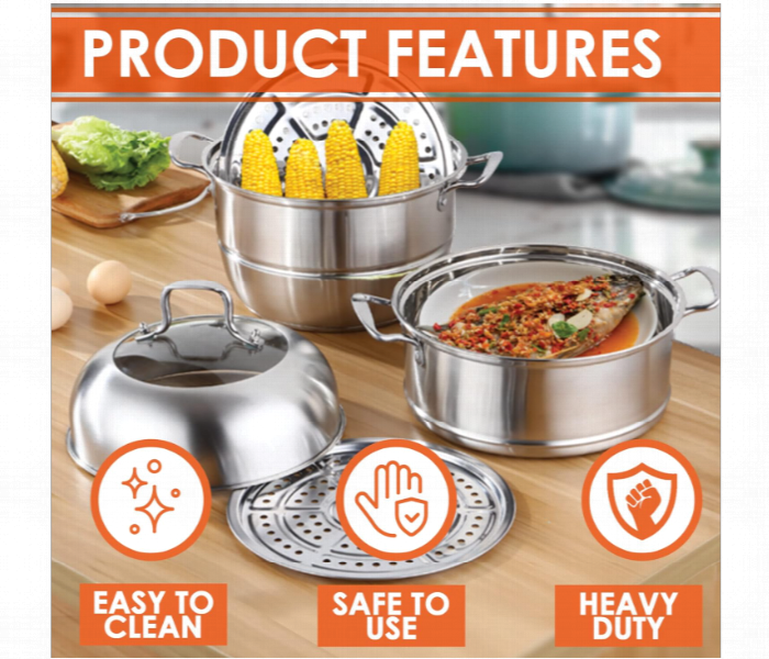 Vsnoon 3 Tier Steamer Pot For Cooking Made With High Grade Materials Perfect Present For Your Baker Loved One - Zoom Image 2