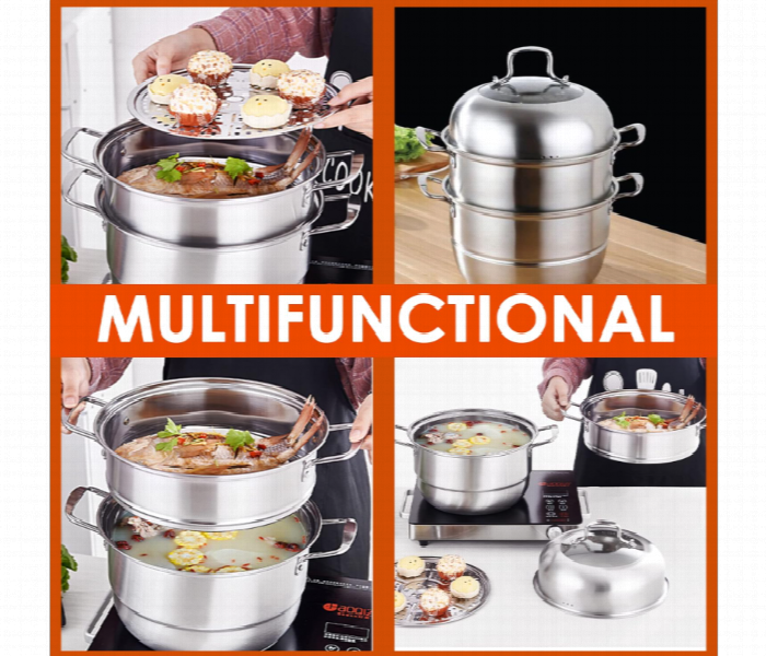 Vsnoon 3 Tier Steamer Pot For Cooking Made With High Grade Materials Perfect Present For Your Baker Loved One - Zoom Image 3