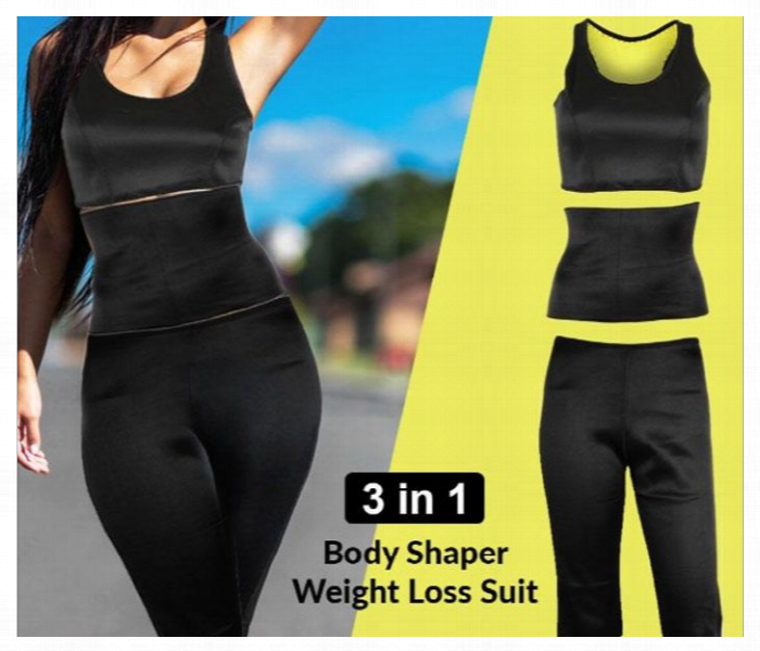 Seamless Neoprene 3 Pieces Body Shaper Set Black - Zoom Image 1