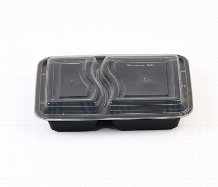 Q Pac Micro Rectangle 232 2 Comp Black Base Container 1X5 Pieces  Bre232 - Zoom Image