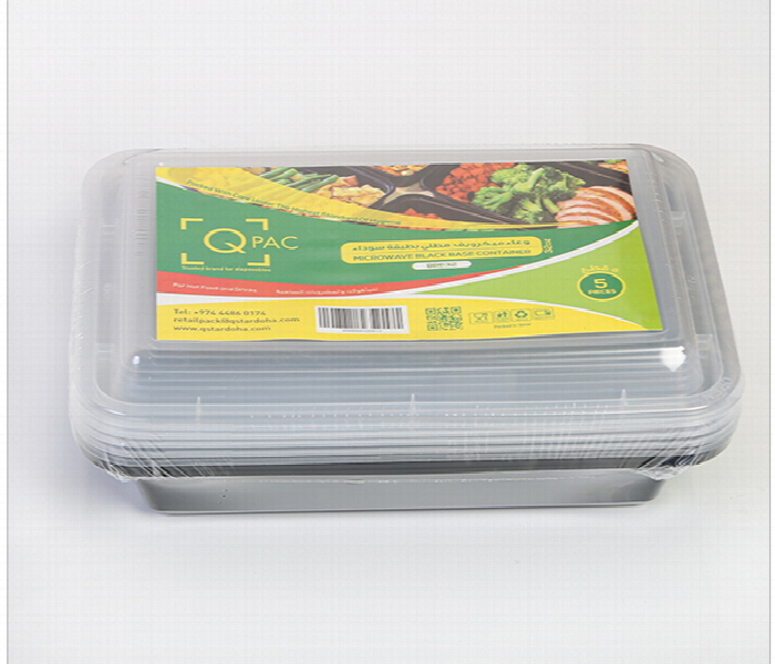 Q Pac Microwave 32 Oz Rectangle Container 1X5 Piece  Mw32Rc - Zoom Image