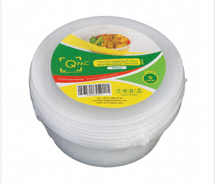Q Pac Microwave 250Ml Round Container 1X5 Piece  Mwcr250 - Zoom Image