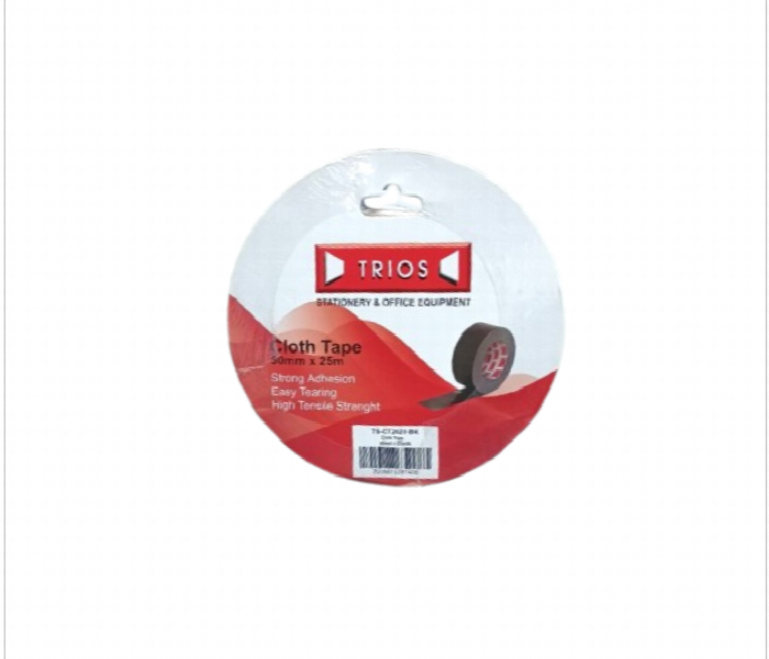 Cloth Tape Black 50 Mm X 25 M Trios - Zoom Image 1