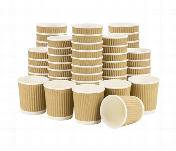 Q Pac Paper Cup 4 Oz Ripple 1X25 Pieces  Pc4R25 - Zoom Image