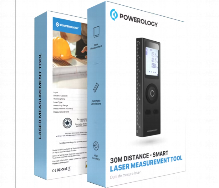 Powerology 30Meter Mini Laser Rangefinder With Type C Connector - Zoom Image 3