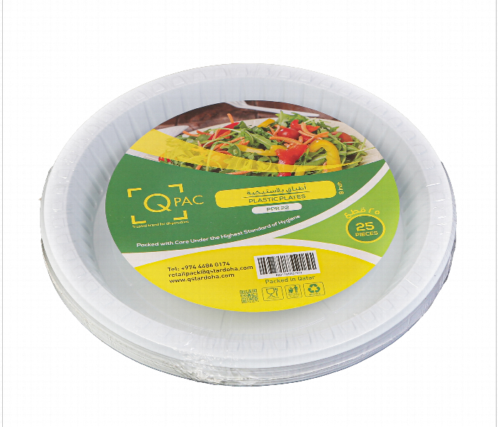 Q Pac Plastic 22Cm Round Plate 1X25 Pieces  Pr22X25 - Zoom Image