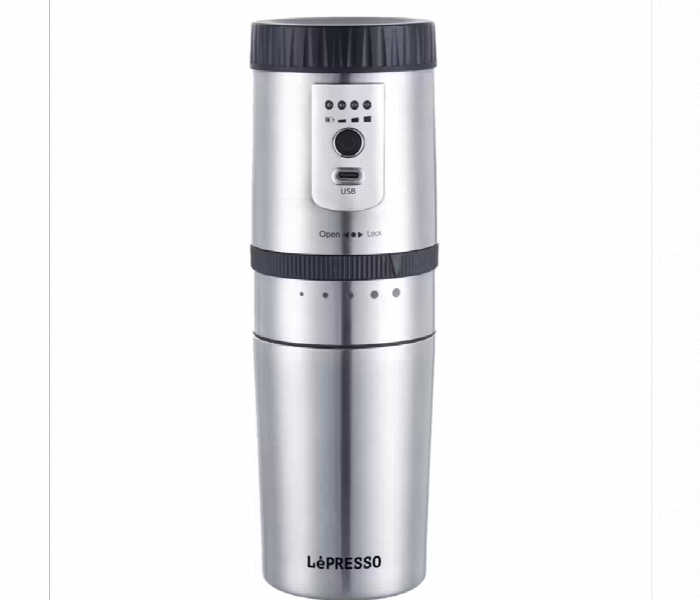 Lepresso Portable Mini Grinding And Coffee Maker With Stainless Steel Mug - Zoom Image 1