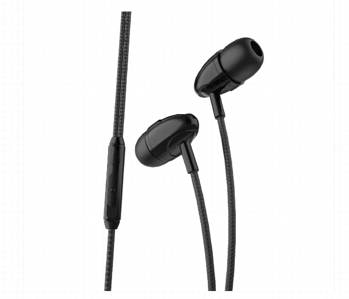 Porodo Blue Stereo Earphones With Aux Connector 1.2M Black - Zoom Image 2