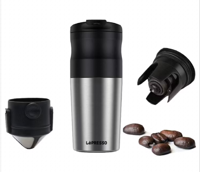 Lepresso Portable Mini Coffee Maker With Grinder And Stainless Steel Mug - Zoom Image 2