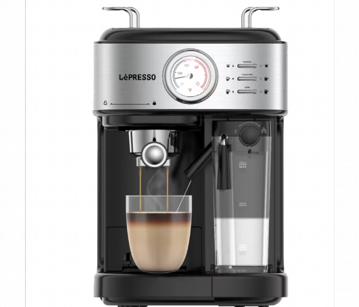 Lepresso Coffee Machine 20 Bar Powerful Pressure Pump With Capsule Filter And Funnel - Zoom Image 3