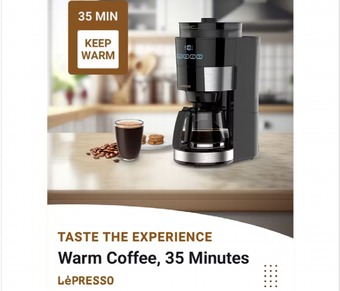 Lepresso 10 Cup Grinding Coffee Machine With Warming Base - Zoom Image 3