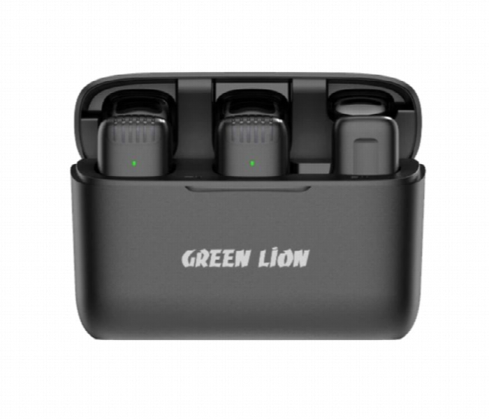 Green Lion 2 In 1 Wireless Microphone With Typec Connector  Black - Zoom Image 1
