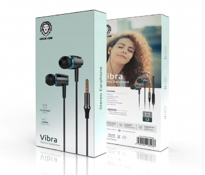 Green Lion Vibra Stereo Earphone With 10Mm Speaker1.2M Cable - Zoom Image 2