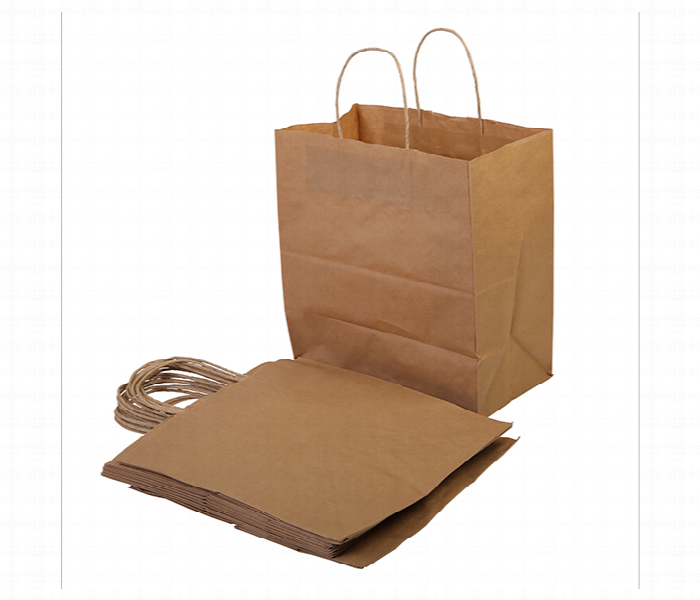 Q Pac Kraft Carry Bag 38X24X32 One Packet  10 Pcs - Zoom Image