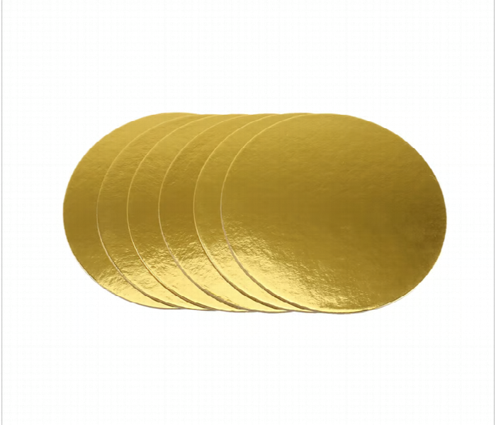 Q Pac Cake 8 Inch Board Round Gold 10 Pieces  Cbr8In10G - Zoom Image