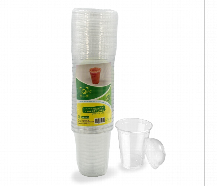 Q Pac Plastic 8 Oz Clear Pet Cups With Dome Lid 1X25 Pieces  Pcp8D25 - Zoom Image