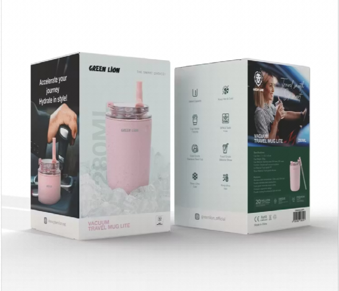 Green Lion Vacuum Travel Mug Lite  280 Ml Pink - Zoom Image 3