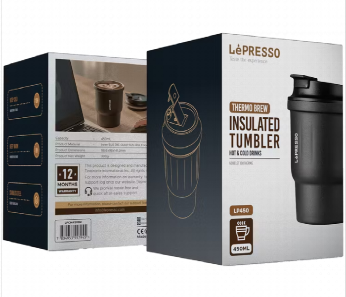 Lepresso Insulated Tumbler Hot And  Cold Drinks Black - Zoom Image 3