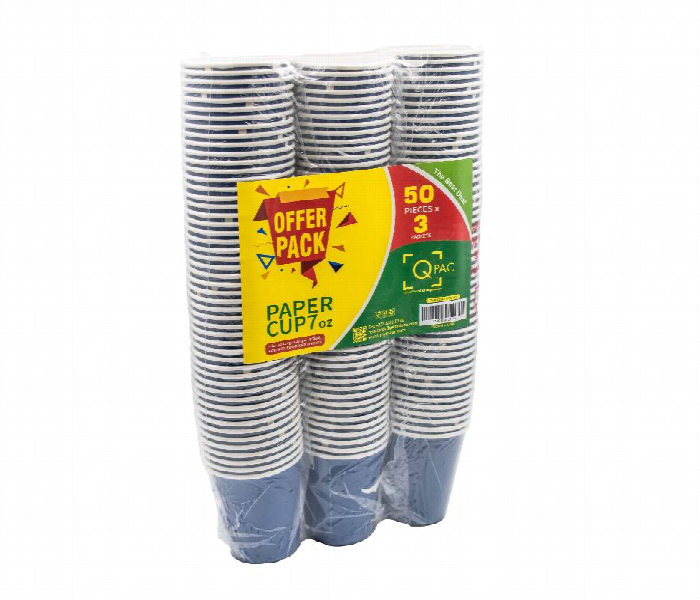 Q Pac Paper Cup 7 Oz 3X50 Pieces  Prophc7 - Zoom Image