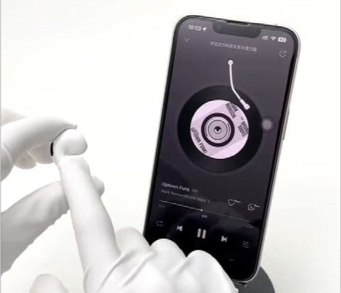 Air 6 Bluetooth Earphones With Built In Speaker Multi Functional Touch Control  White - Zoom Image 5