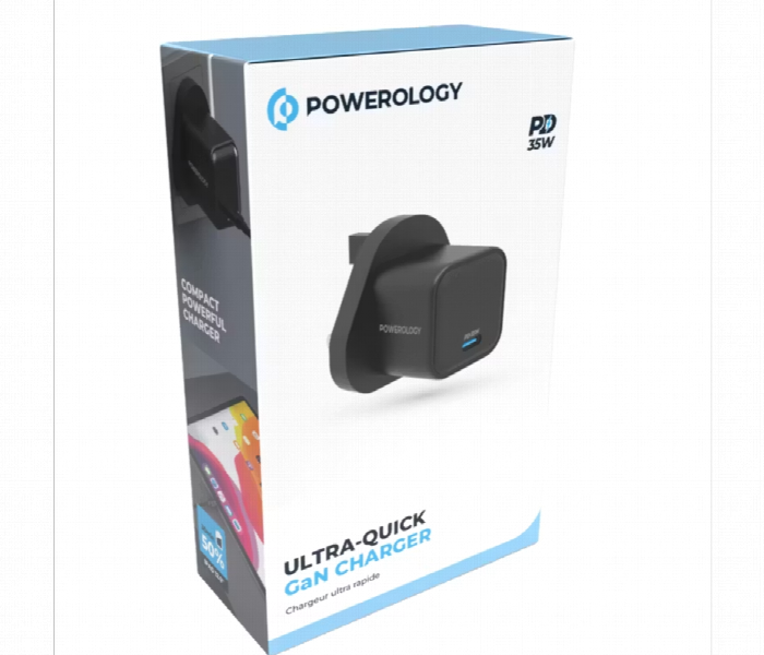 Powerology 35W Single Port Type C Gan Charger With Uk Plug - Zoom Image 4