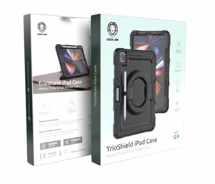 Green Lion Trio Shield Ipad Case For Ipad 12.9 Inch Black - Zoom Image 3