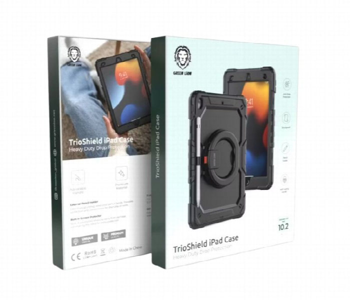 Green Lion Trio Shield Ipad Case For Ipad 10.2 Inch Black - Zoom Image 3