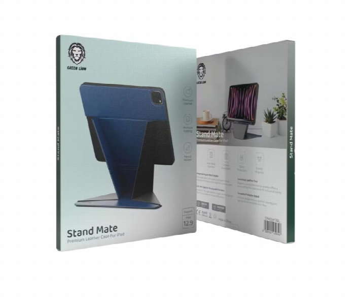 Green Lion Stand Mate Premium Leather Case For Ipad 12.9 Inch Blue - Zoom Image 2