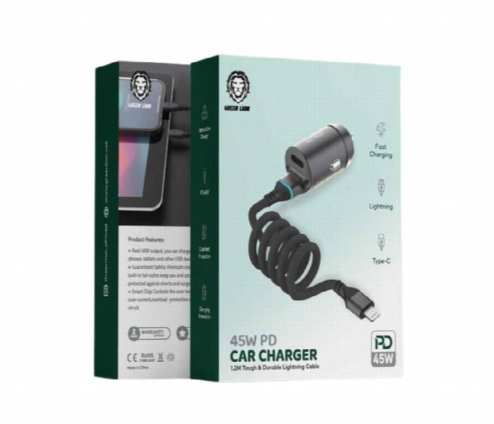 Green Lion 45W Pd Car Charger And Lightning Cable - Zoom Image 2