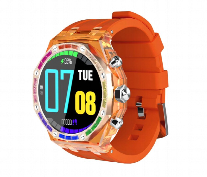 Porodo Transparent Cristallo Ap Smart Watch Orange - Zoom Image 1