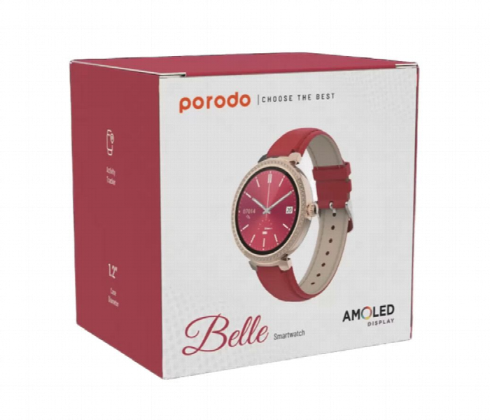Porodo Belle Smart Watch Red With Amoled Display - Zoom Image 2
