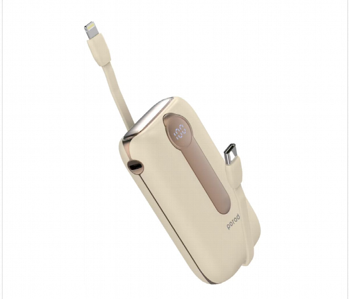 Porodo 10000Mah 4 Power Bank Station Lightning And Type C Integrated Cable Gold - Zoom Image 4