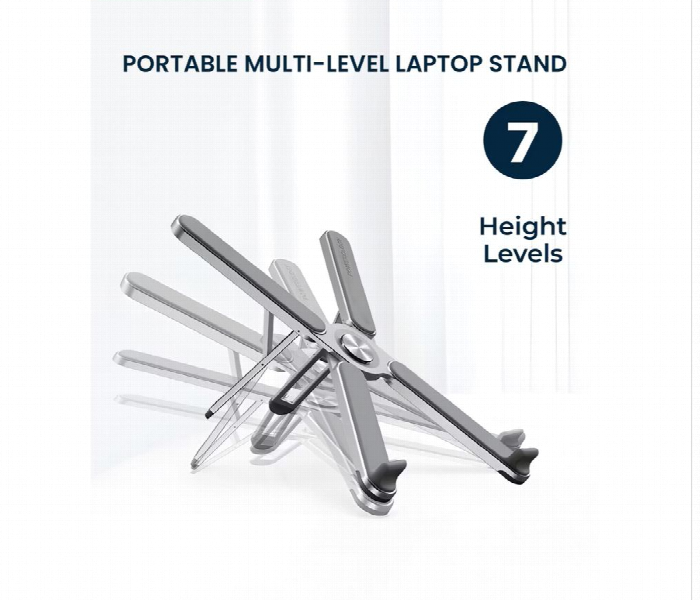 Powerology Adjustable And Foldable Laptop Stand Silver - Zoom Image 4